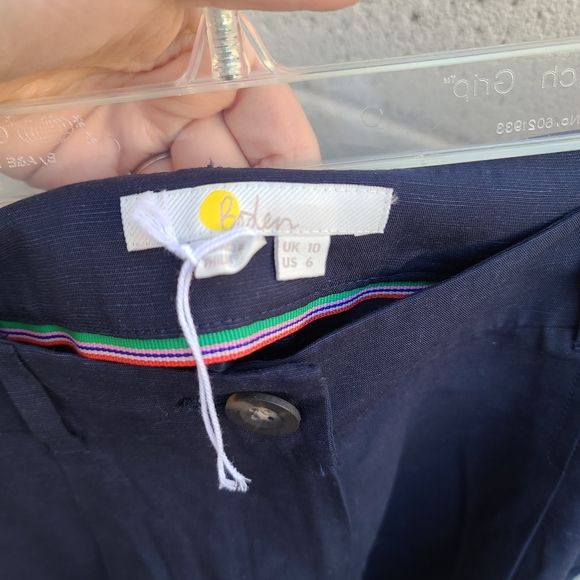 Boden | Ailesbury Linen Blend Cargo Shorts in Navy Size 6 - Picture 8 of 13